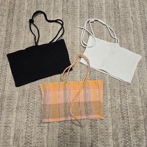 NWT BUNDLE! Universal Thread Black, White, and Orange Crop Tops (Medium)
